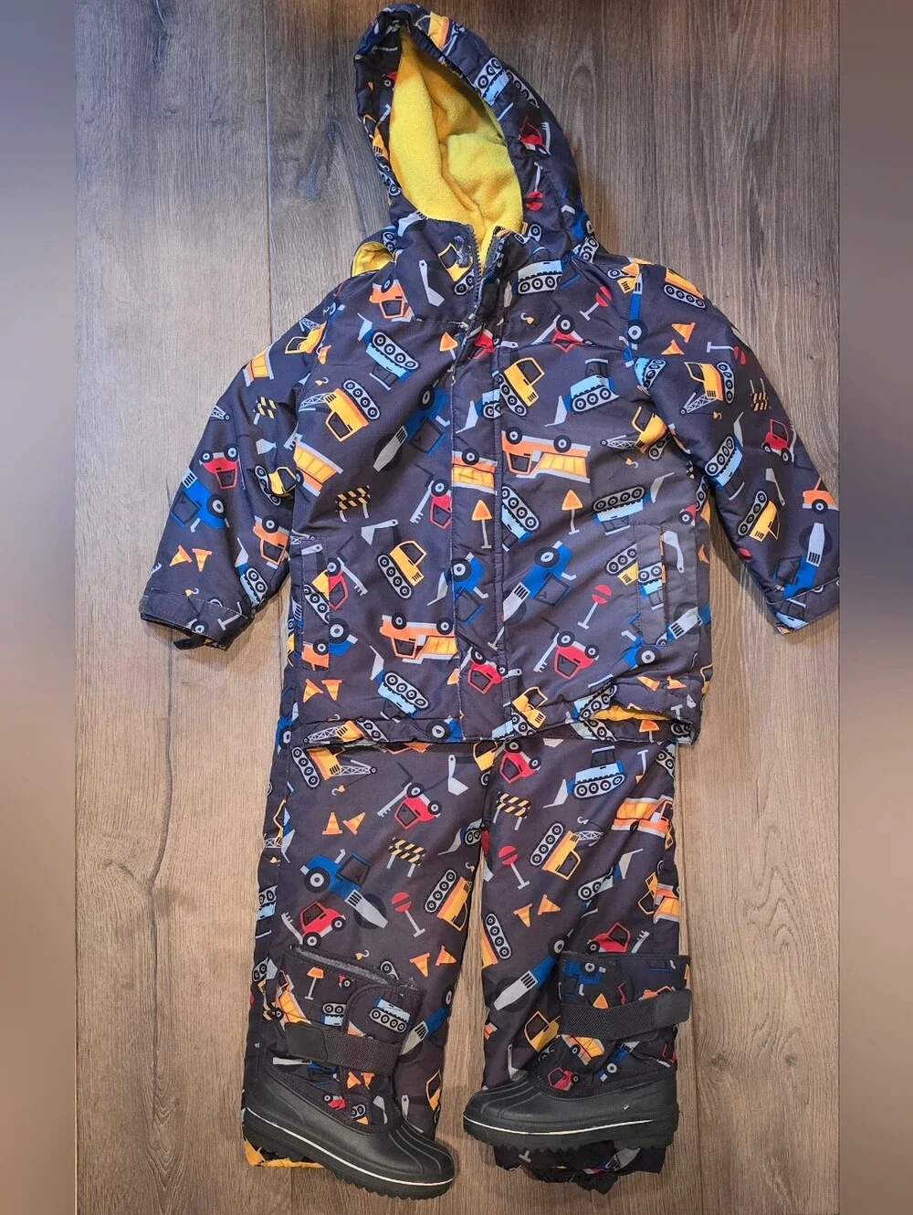 The Children's Place Toddler Boy Construction Snow Set- Boots, coat & snowpant